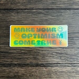 Dutch Bros Holographic Sticker - Green & Orange Gradient